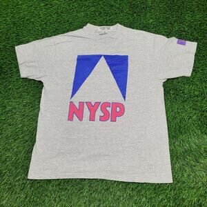 Vintage 90s Champion NYSP Shirt L/XL 22x28 Gray Spellout USA